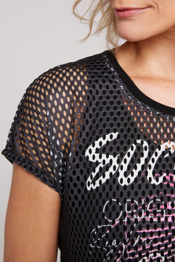 2-in-1 bedrucktes Mesh-Shirt mit Top