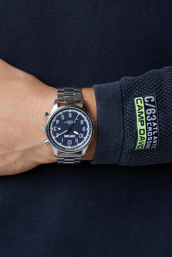 Herrenuhr mit Gliederarmband aus Stahl