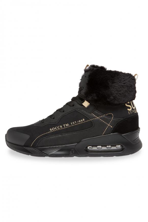 High Top Sneaker mit Fake-Fur-Schaft
