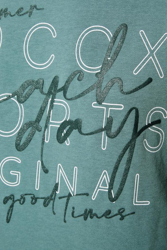 Hoodie-Kleid mit Label Print