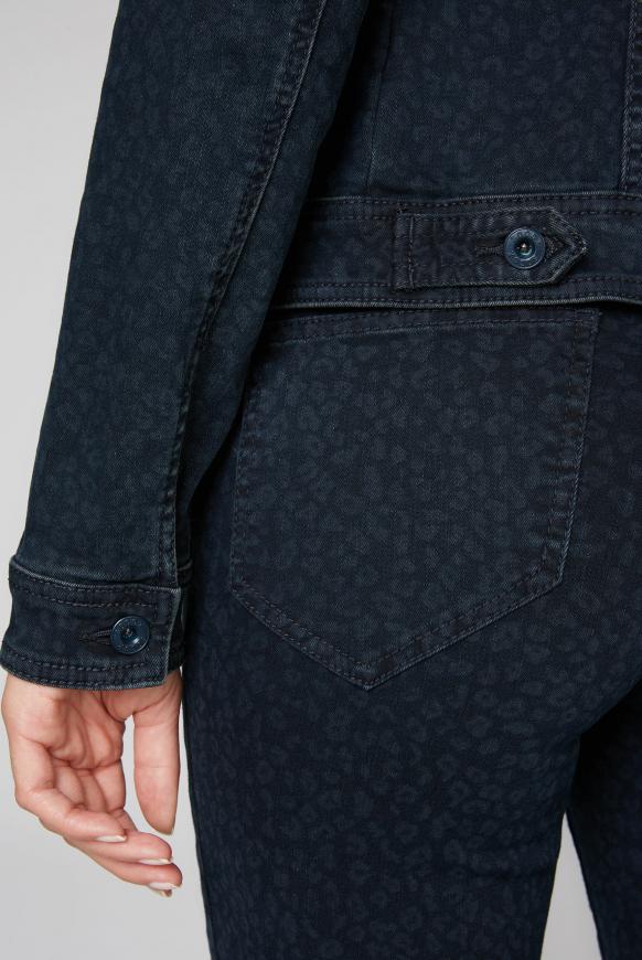 Camp David Soccx Jeansjacke La Ra Mit Leo Muster Blue Leo
