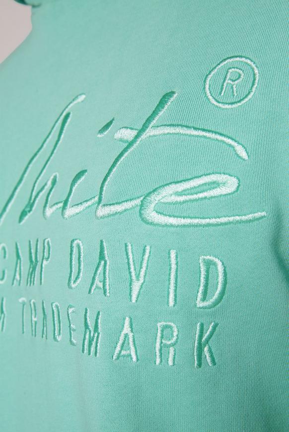Kapuzensweatshirt mit toniger Stickerei