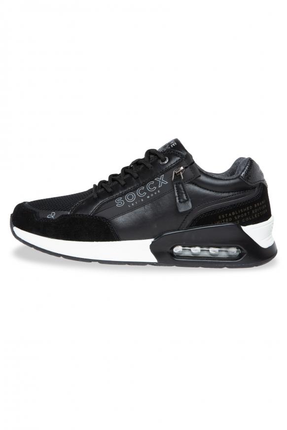 Keil-Sneaker im Materialmix mit Artworks
