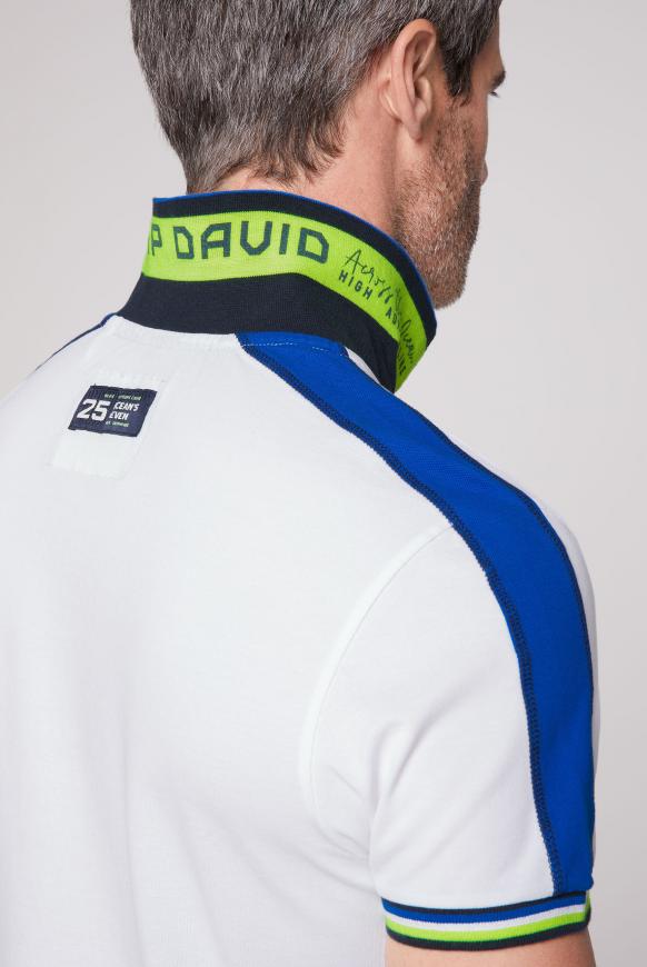 Pikee-Polo mit Farbstreifen und Logo-Stickereien