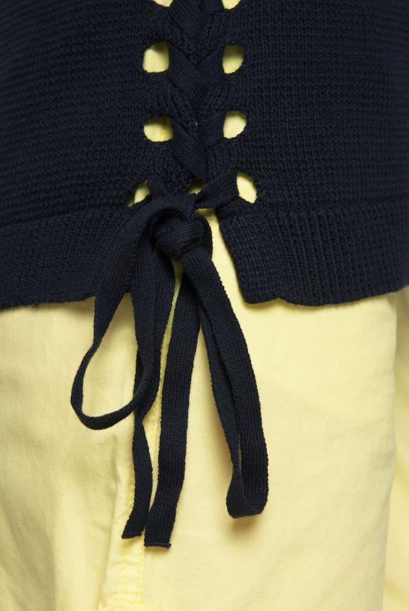 Pullover mit Mesh-Ärmeln und Schnürung