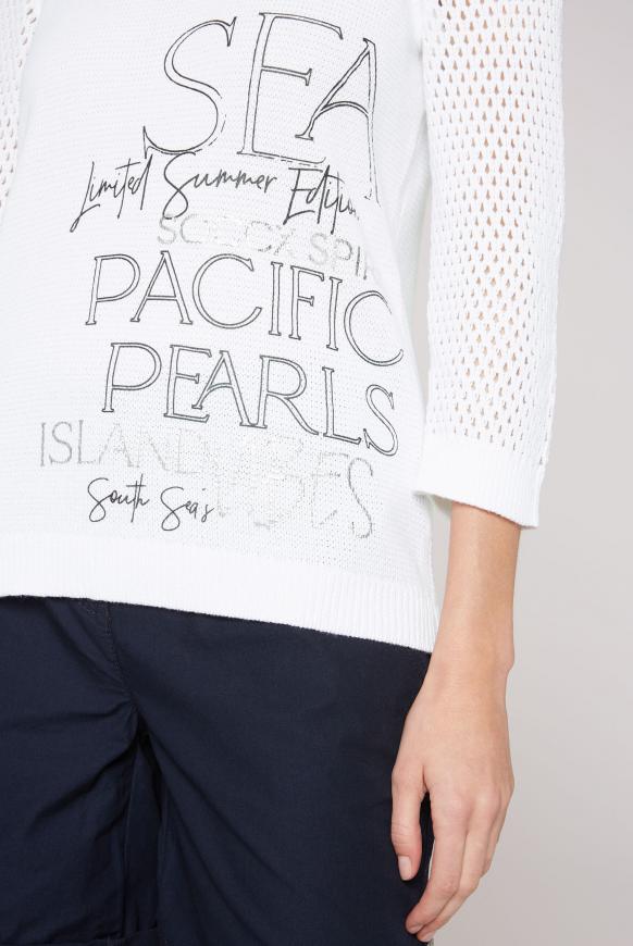 Pullover mit Mesh-Ärmeln und Schnürung