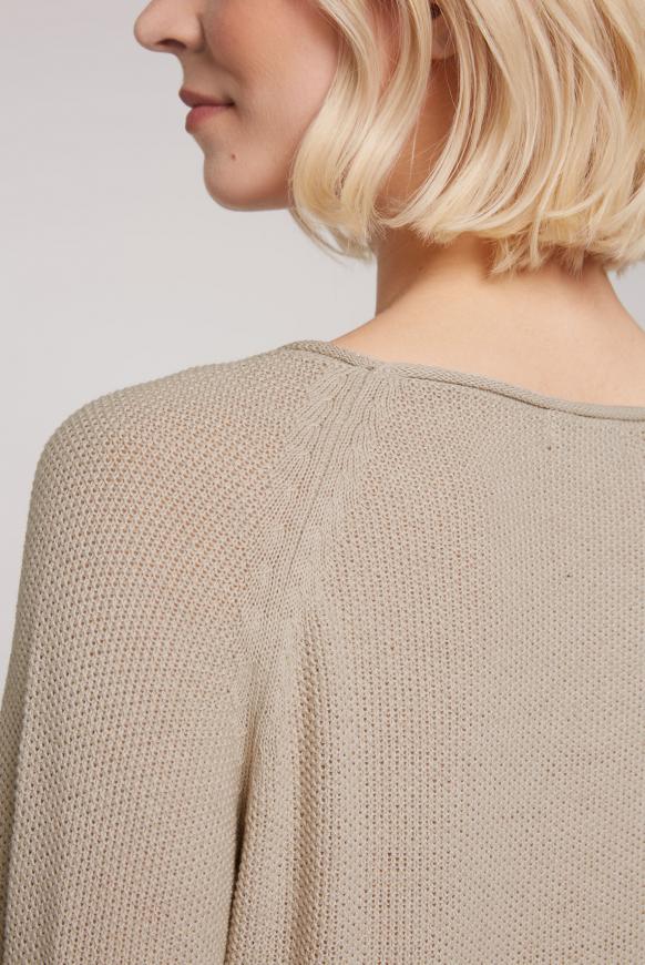 Pullover mit Strickmuster und Bindebandsaum
