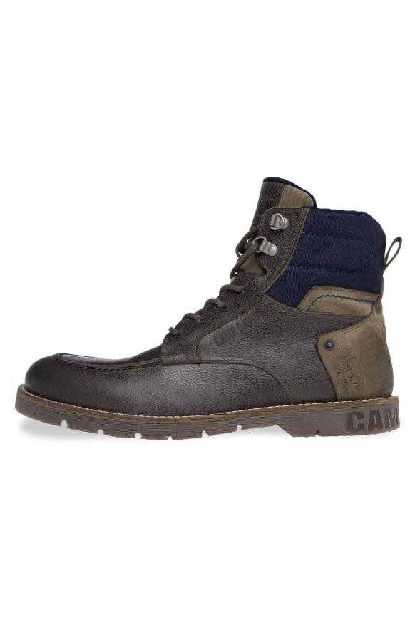 Schnürstiefel aus Leder mit Textil-Schaft