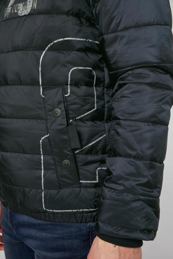 Stepp-Blouson mit Label-Applikationen