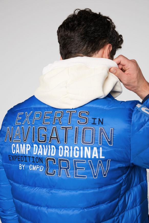 Steppjacke mit Logo Tapes und Artworks