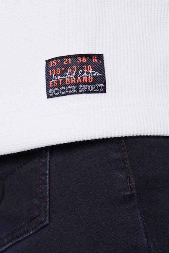 Strukturierte Kapuzensweatjacke mit Logo-Tapes
