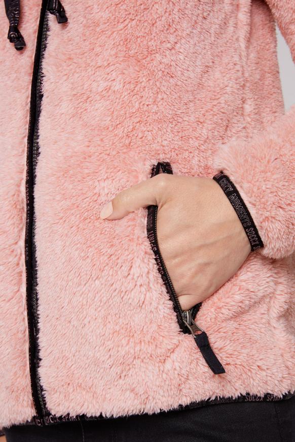 Teddyplüschjacke mit Kapuze