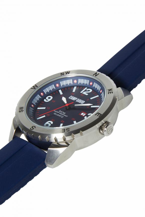 Uhr aus Edelstahl mit Silikonarmband