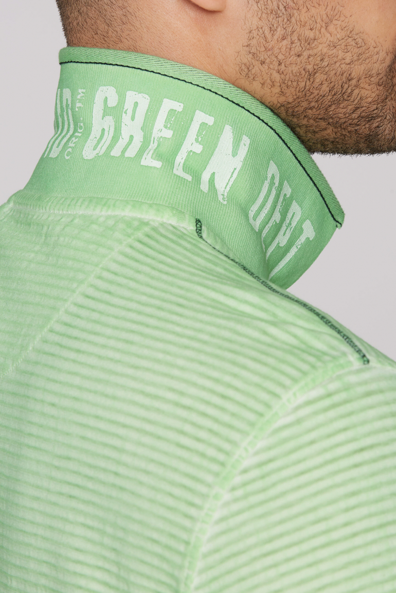 Gestreiftes Polo mit Prints und Stickereien