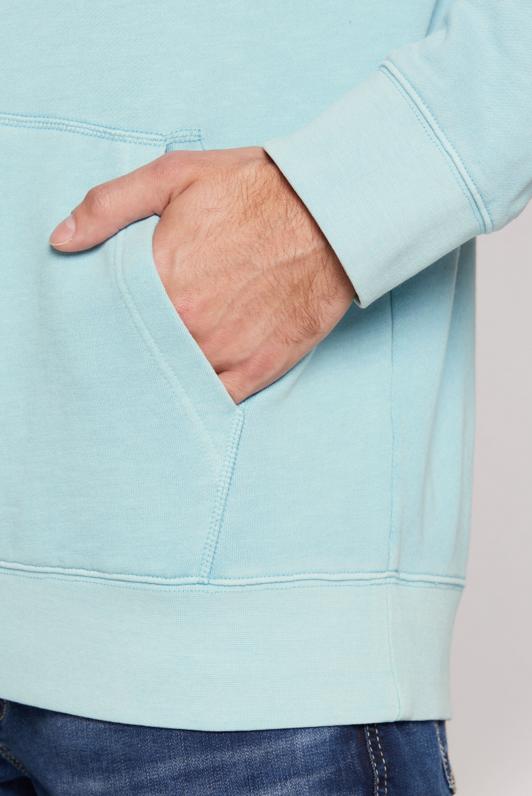 Hoodie im Materialmix mit Rücken-Print