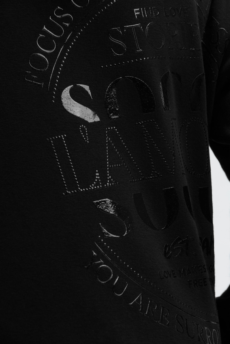 Kapuzensweatjacke mit Glossy-Rücken-Artwork