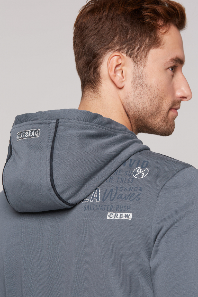 Kapuzensweatjacke mit Logo-Applikationen