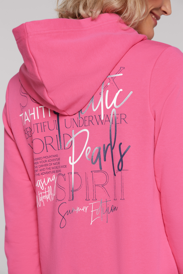 Kapuzensweatjacke mit Rücken-Print