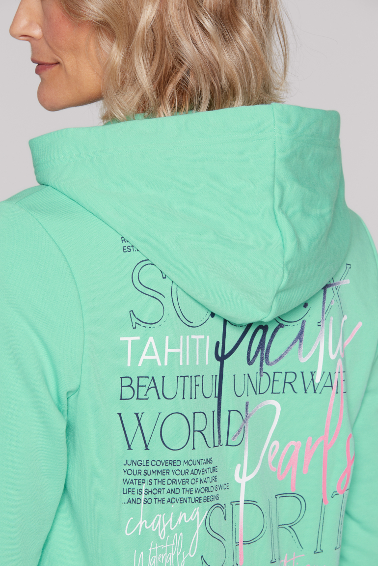 Kapuzensweatjacke mit Rücken-Print