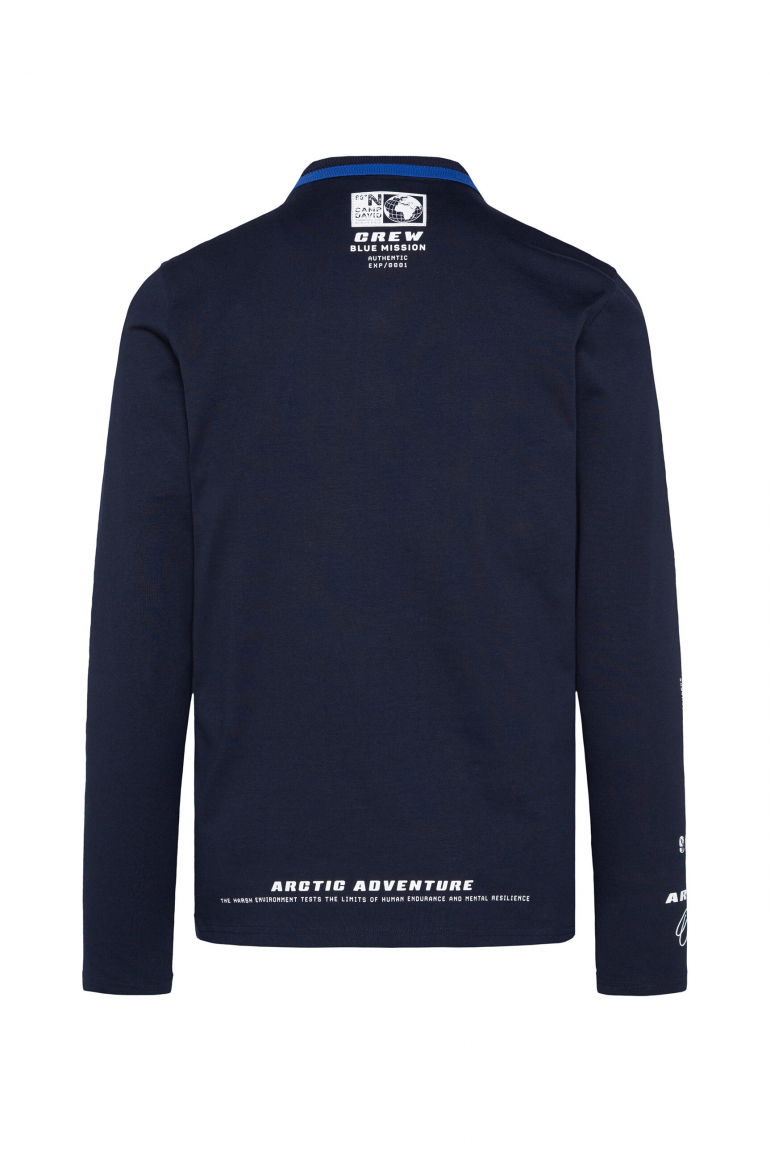 Langärmliges Poloshirt mit Puffprints