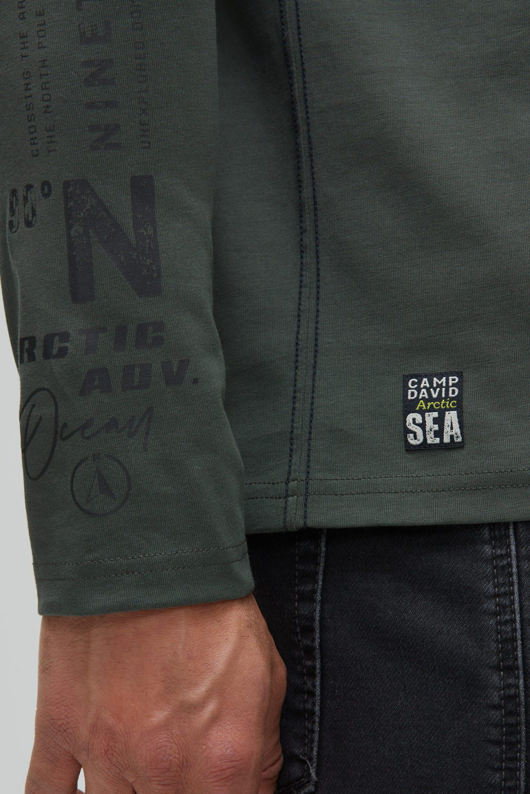 Langärmliges Poloshirt mit Puffprints