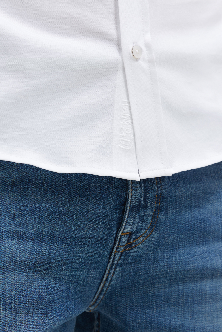 Langarmhemd aus Baumwoll-Jersey Slim Fit
