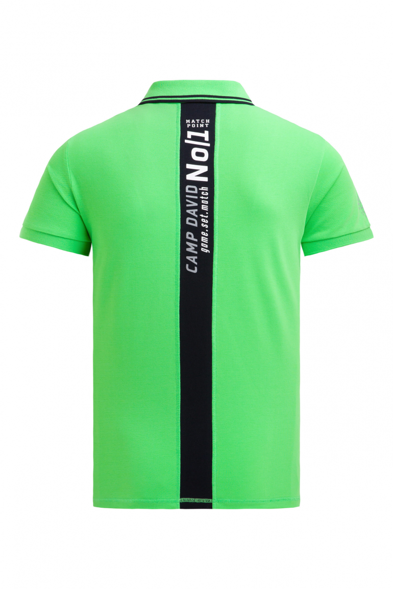 Pikee-Polo mit V-Neck und Rückeneinsatz