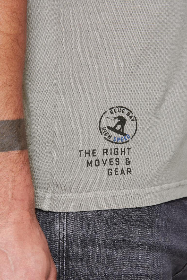 Poloshirt aus Pikee mit Label Prints
