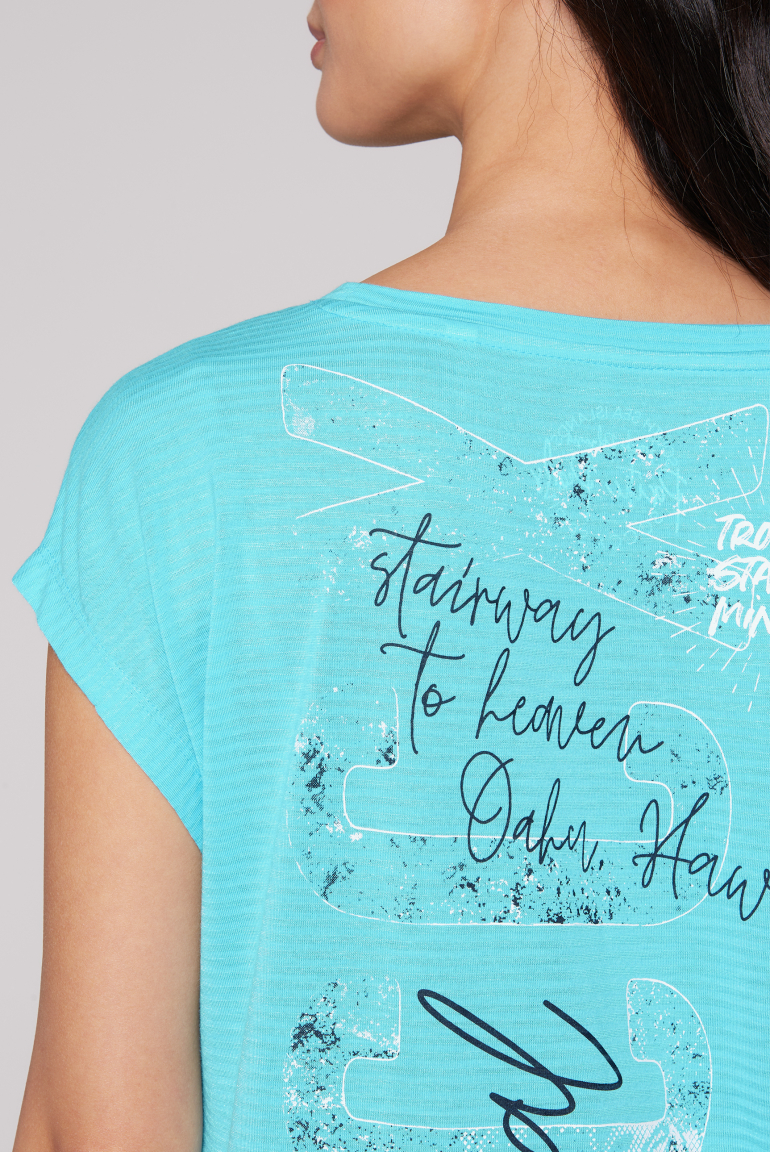 Shirt mit Jaquard-Streifen und Rücken-Print
