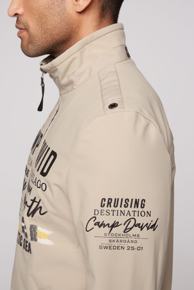 Camp David Herren Softshelljacke - Moderner Schnitt Mit Patch Details