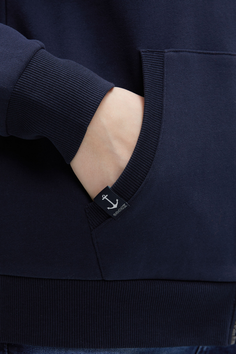 Sweatjacke mit hohem Kragen