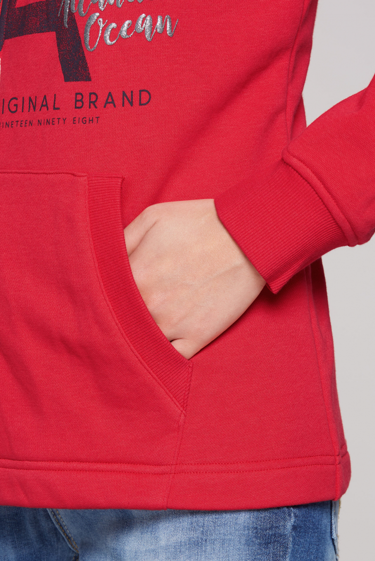 Sweatjacke mit hohem Kragen und Artwork