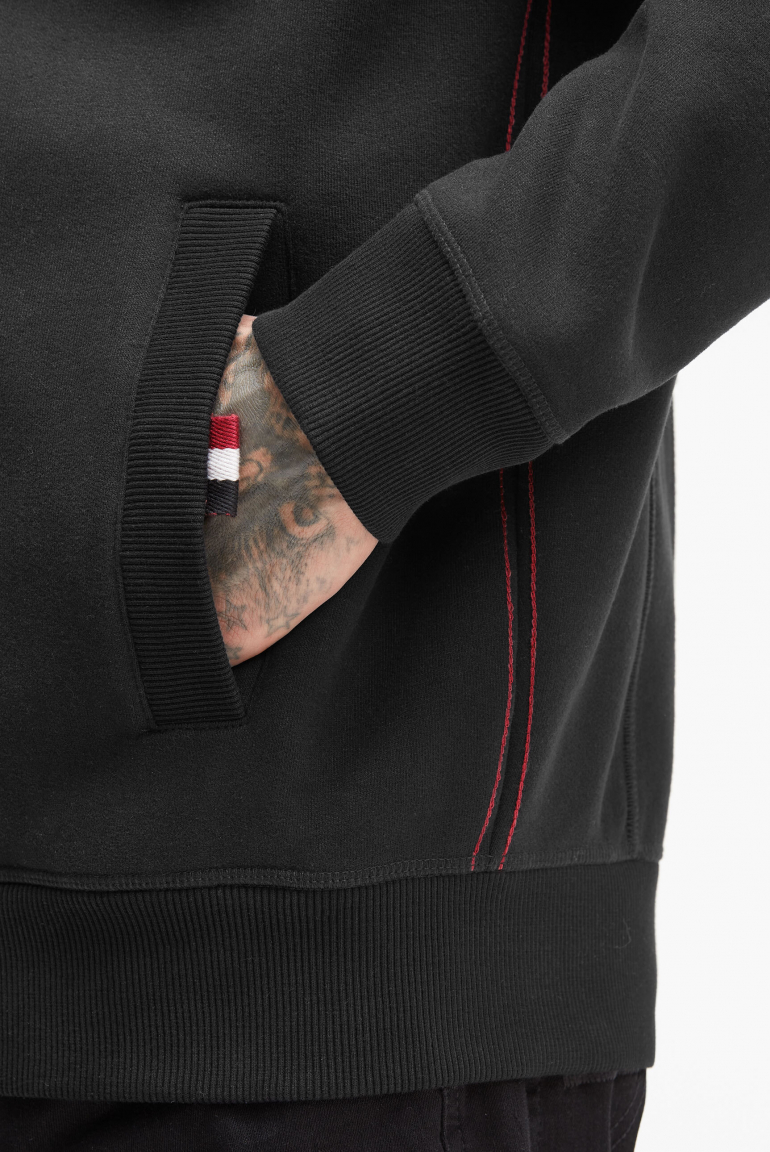 Sweatjacke mit Logo Prints, Stickereien und Patches