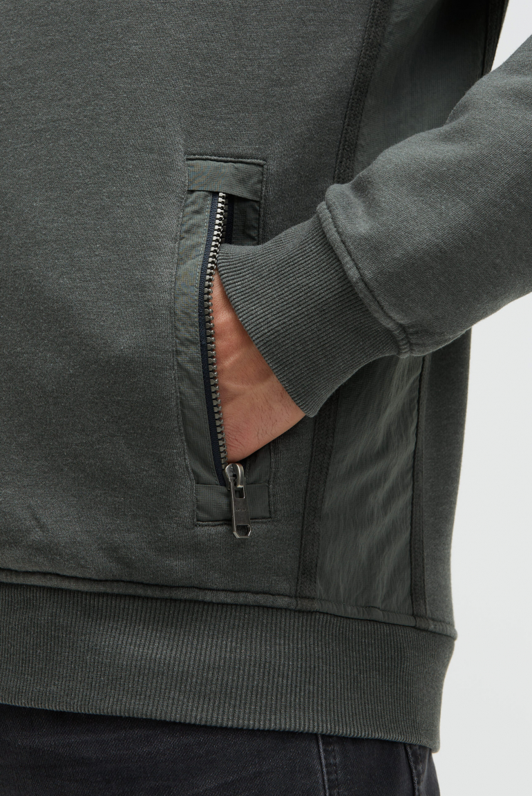 Sweatjacke mit Ripstop-Details und Label-Applikationen