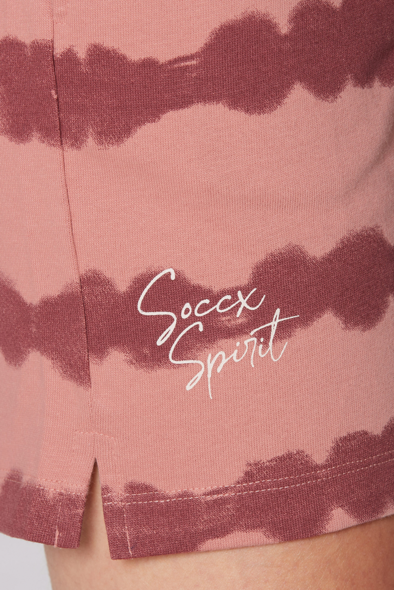 Sweatshorts mit Streifen im Batik-Look