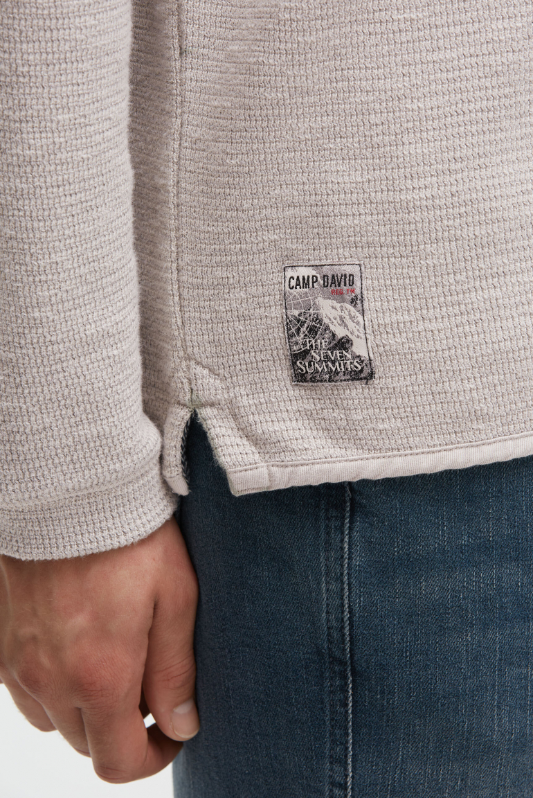 Troyer-Sweatshirt mit Twill-Details