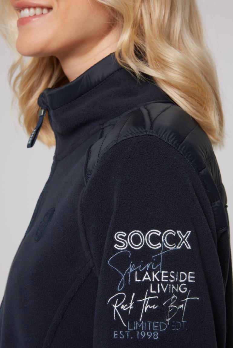 Fleecejacke im tonigen Materialmix blue navy - CAMP DAVID & SOCCX