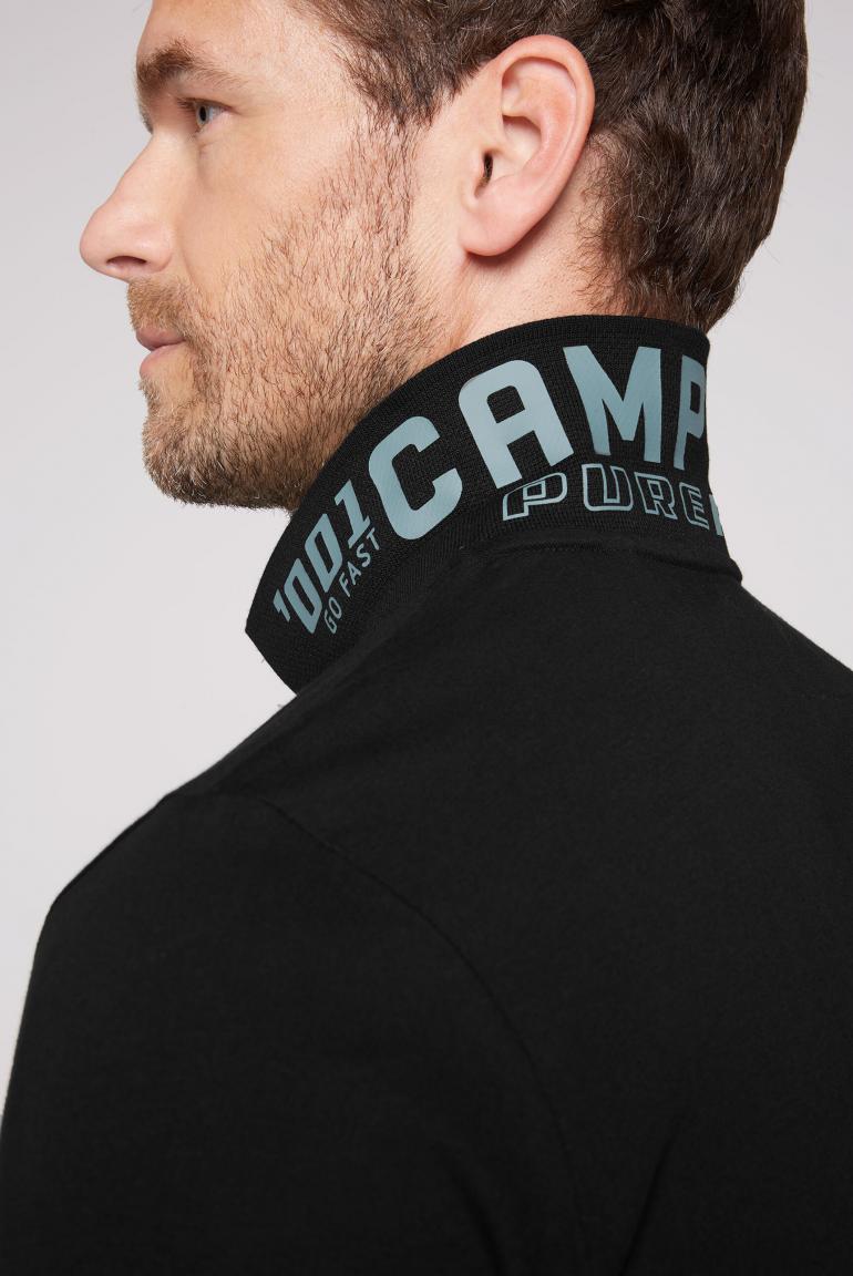 CAMP DAVID & SOCCX | Poloshirt mit Flock- und Folienprints black