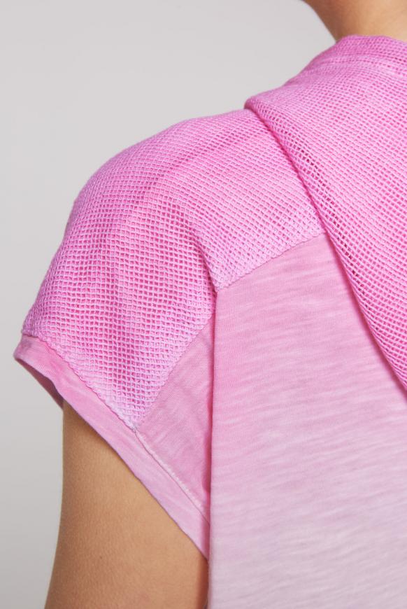 Dip-Dye-Shirt mit Meshkapuze