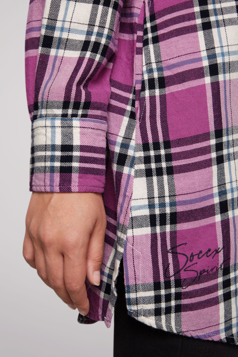 Flanellbluse mit modernem Glencheck-Karo