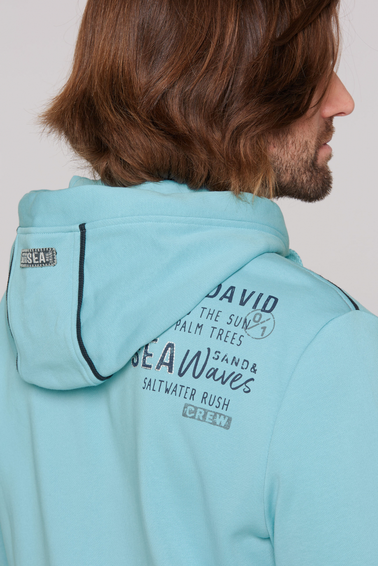 Kapuzensweatjacke mit Logo-Applikationen