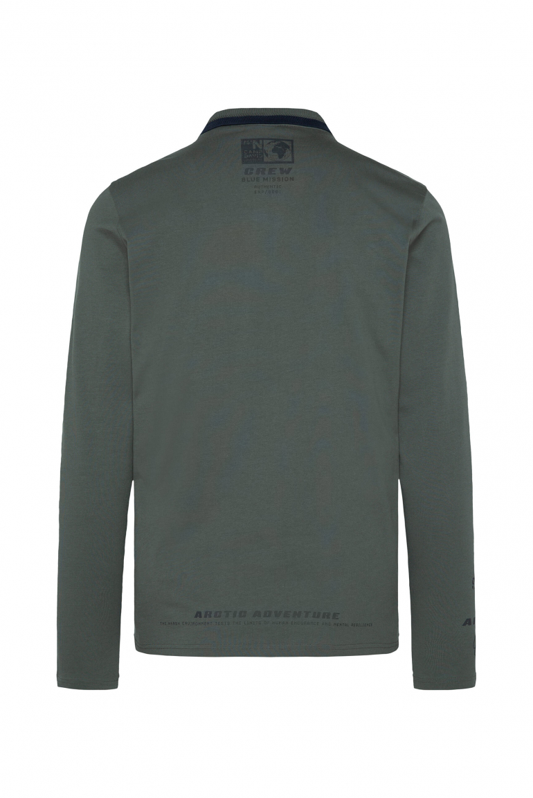 Langärmliges Poloshirt mit Puffprints
