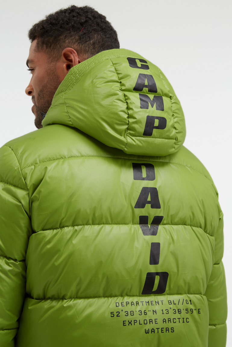 Steppjacke mit Kapuze und Rücken-Print