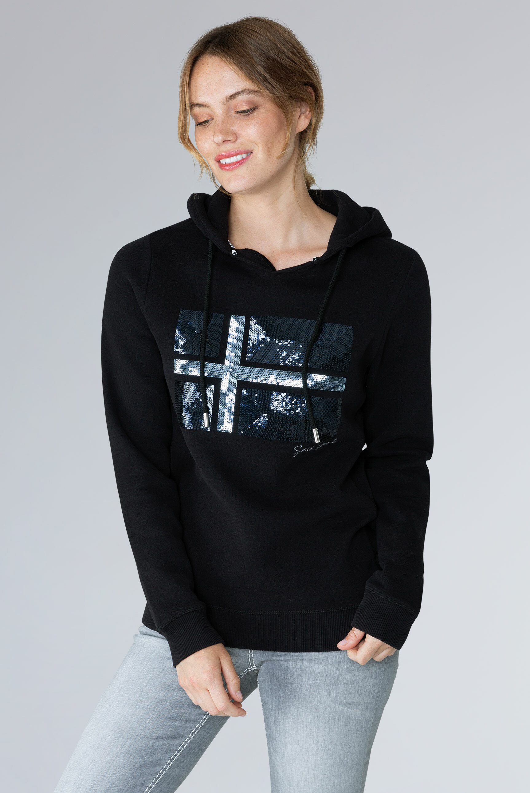 CAMP DAVID & SOCCX | Kapuzensweatshirt mit Pailletten Artwork CAMP DAVID & SOCCX | Kapuzensweatshirt mit Pailletten Artwork