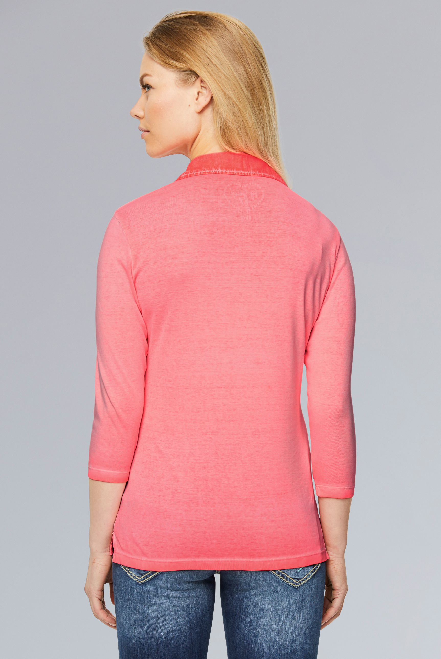 SOCCX Damen RIPP-Polo mit Inside-Oil-Dyed-F/ärbung
