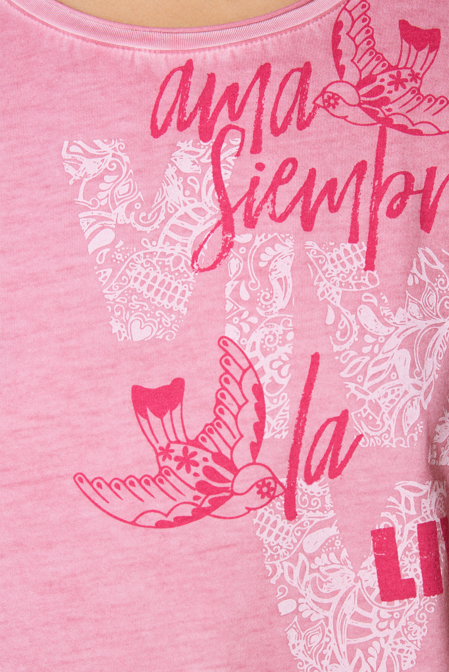 Camp David Soccx T Shirt Mit Artwork Und Ausbrenner Muster Sugar Rose M