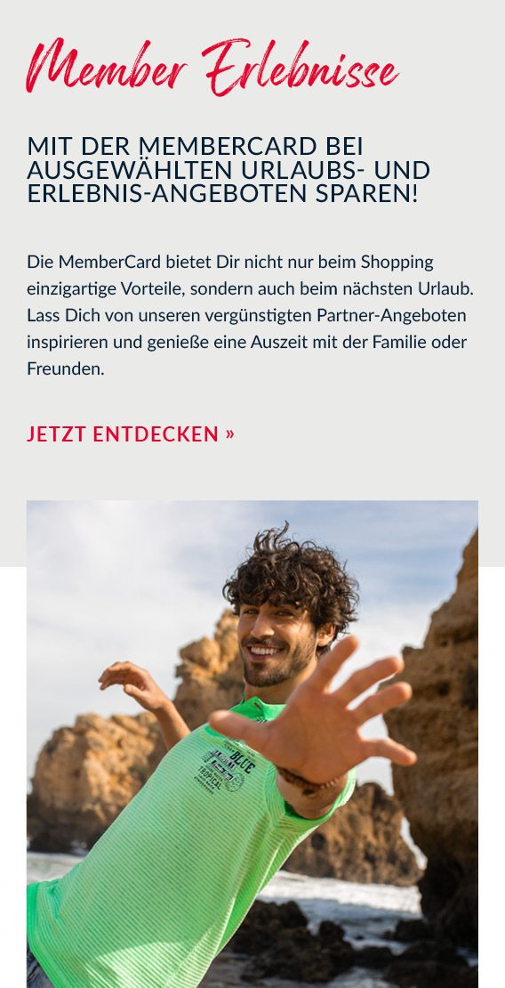 Mit der Membercard auf ausgewählten Urlaub und Ereignisangeboten sparen